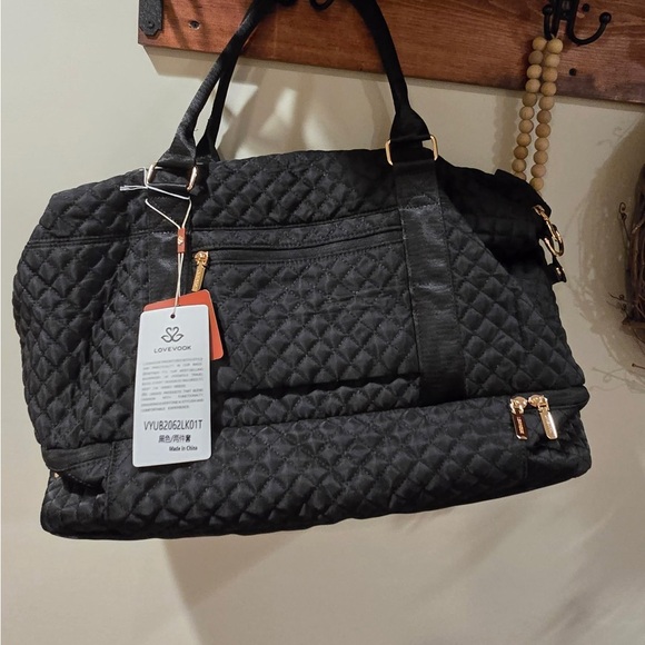 NWT LOVEVOOK Black Quilted Travel Bag Set - Picture 11 of 12